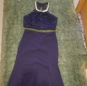 2 piece, size 13 blue pageant/ prom dress